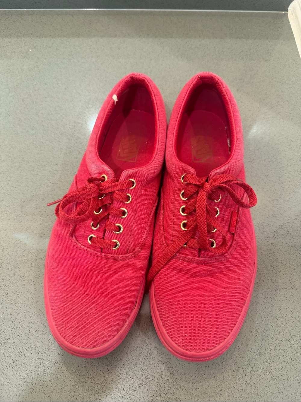 Vans Women's Red Canvas Low-Top Sneakers